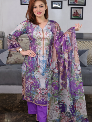 Digital Printed Lawn Unstitched 3 Piece