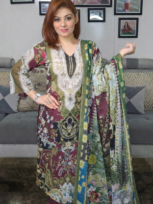 Digital Printed Lawn Unstitched 3 Piece