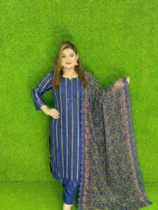 Cotton Embroidered 3 Piece
